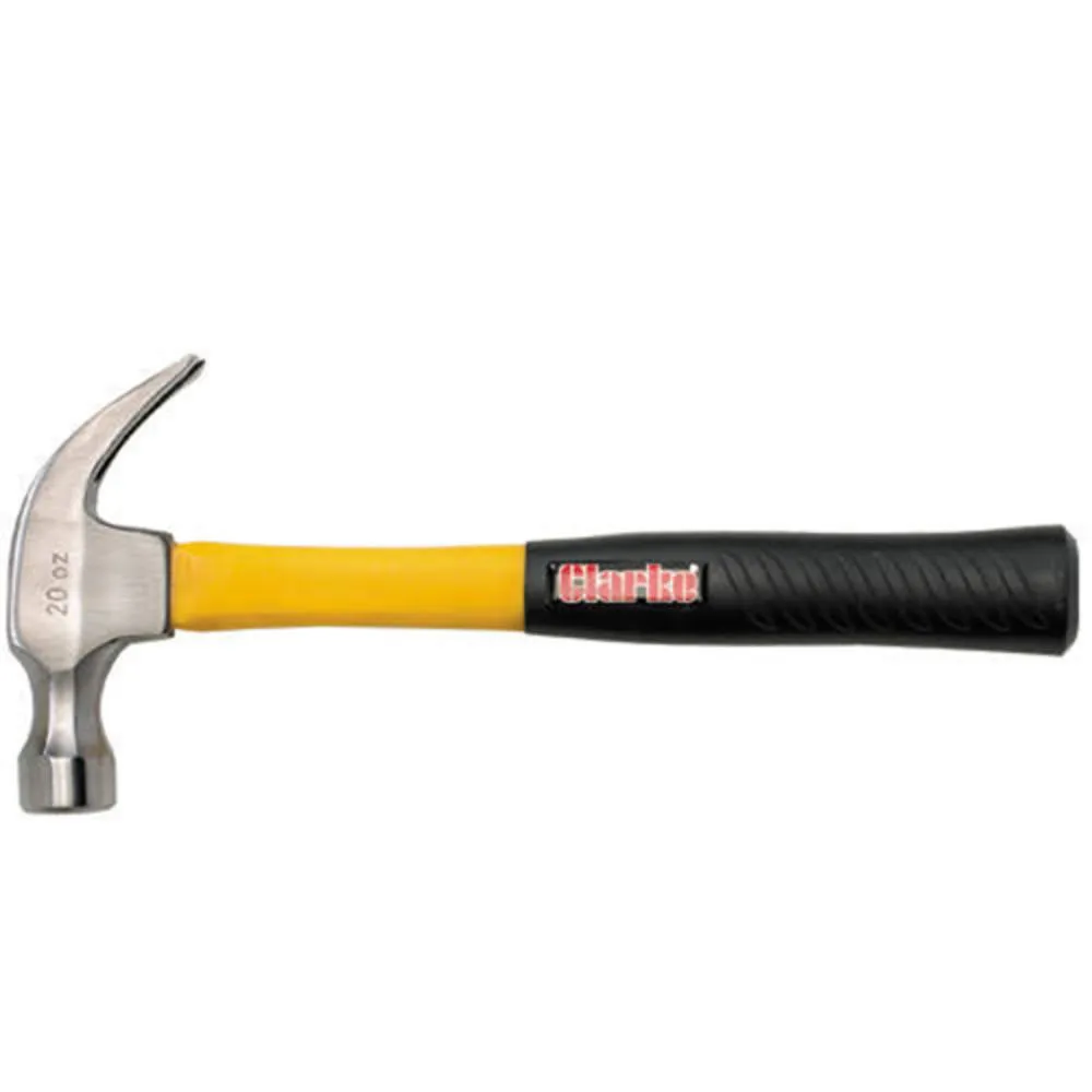 Clarke CHT506 20oz Claw Hammer (Fibreglass Handle) 1 Clarke CHT506 20oz Claw Hammer (Fibreglass Handle)