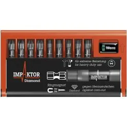 Wera 8740/51/55/67-9/Imp Dc Bit Check Impaktor Ph/Pz/Hex/Torx 10 Piece Set