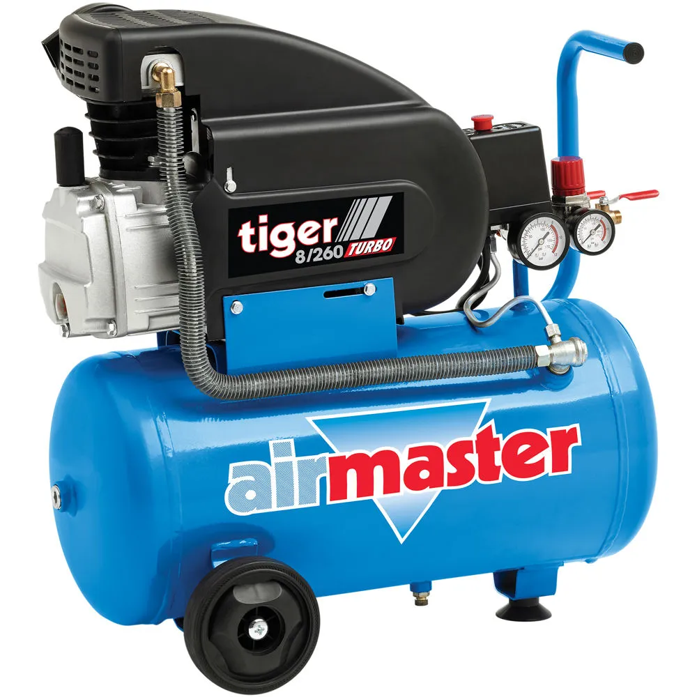 Airmaster Tiger 8/260 7cfm 24Litre 2HP Air Compressor (230V) 1 Airmaster Tiger 8/260 7cfm 24Litre 2HP Air Compressor (230V)