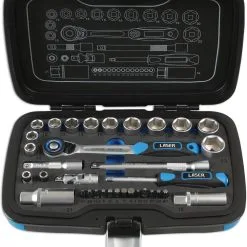 Laser 6918 34 Piece 3/8'' & 1/4'' Drive Metric Socket Set