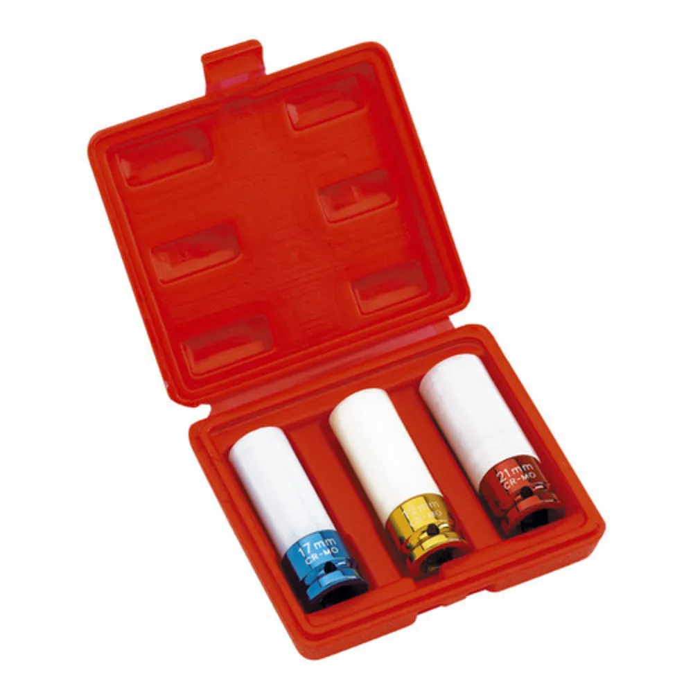 Clarke PRO184 1/2" Square Drive Alloy Wheel Thin Wall Impact Socket Set 3 Piece 1 Clarke PRO184 1/2" Square Drive Alloy Wheel Thin Wall Impact Socket Set 3 Piece