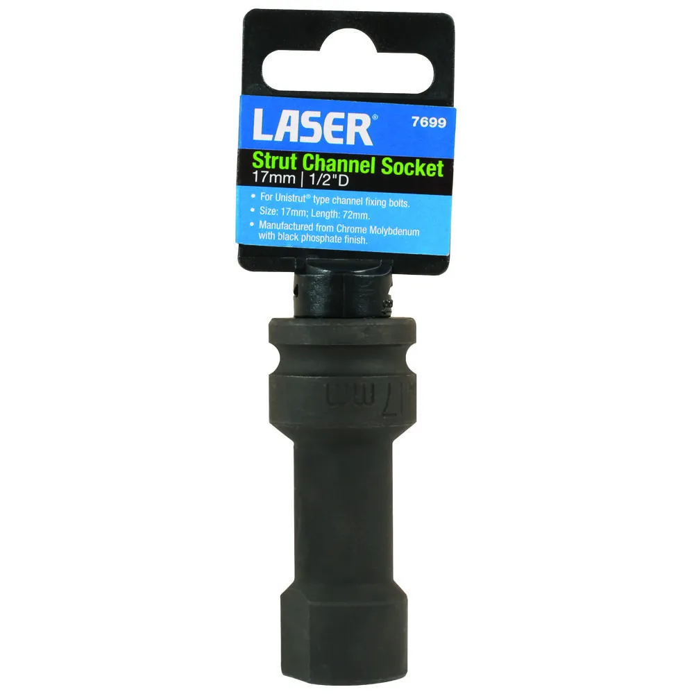 Laser 7699 1/2" Drive 17mm Deep Strut Channel Socket 2 Laser 7699 1/2" Drive 17mm Deep Strut Channel Socket - Image 2