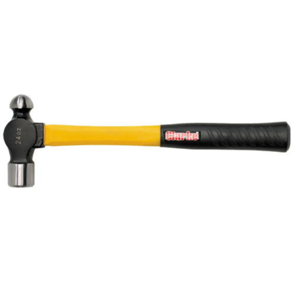 Clarke CHT508 24oz Ball Pein Hammer (Fibreglass Handle) 1 Clarke CHT508 24oz Ball Pein Hammer (Fibreglass Handle)