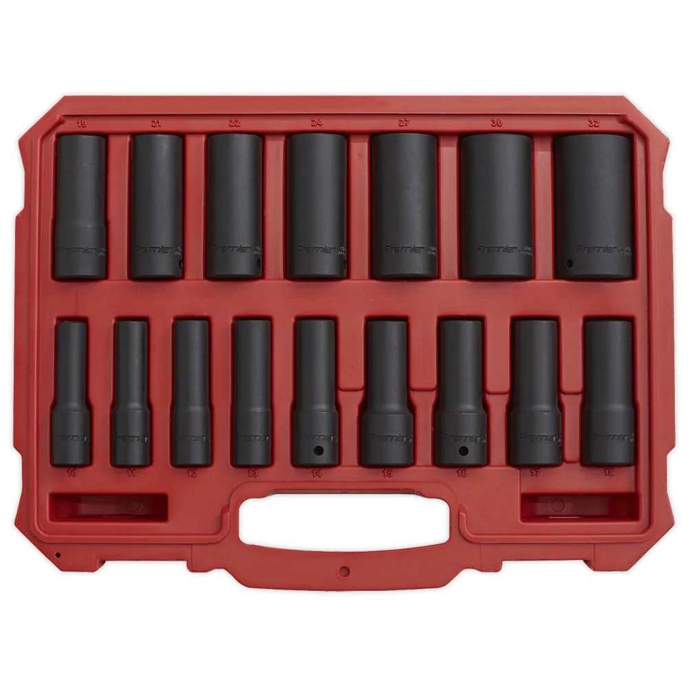 Sealey AK5817M 16 Piece 1/2" Drive Deep Lock-On™ Impact Socket Set - 6pt Metric 2 Sealey AK5817M 16 Piece 1/2" Drive Deep Lock-On™ Impact Socket Set - 6pt Metric - Image 2