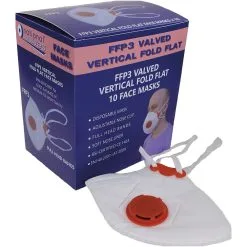 National Abrasives FFP3 Dust Mask Valved Fold Flat - Pack Of 10