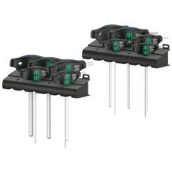 Wera 454/10 Hex-Plus HF Set Imperial 1 - T-Handle Hex-Plus Screwdrivers With Holding Function (10 Pieces)
