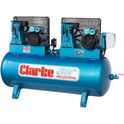 Clarke XE37/270 (O/L) 36cfm 270Litre 2x4HP Industrial Air Compressor (230V)