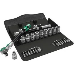 Wera 8100 SC 6 28 Piece Zyklop Speed 1/2" Drive Multi-function Ratchet Socket Set