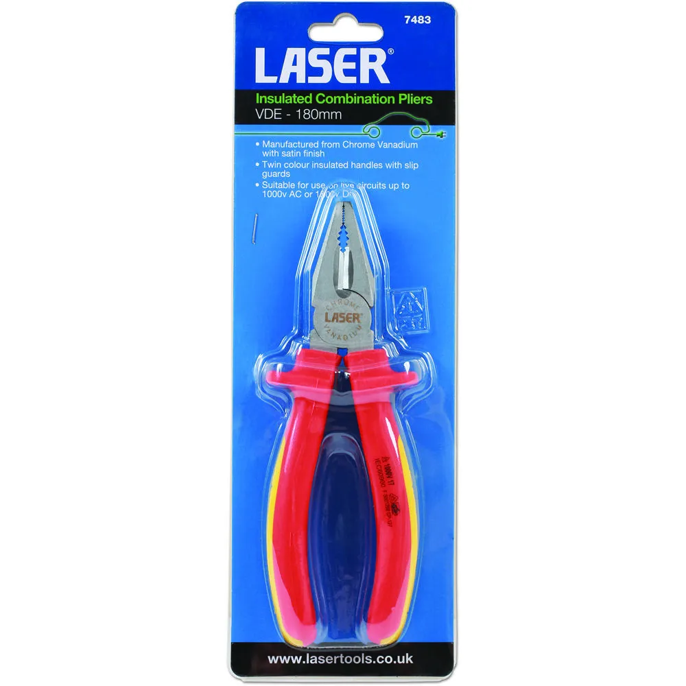 Laser 7483 Insulated Combination Pliers 180mm 3 Laser 7483 Insulated Combination Pliers 180mm - Image 3
