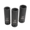 Kielder KWT-126-01 1/2" 3 Piece Deep Impact Socket Set 17, 19, 21mm