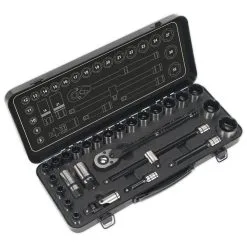 Sealey AK7972 Socket Set 28 Piece 1/2" Drive 6pt WallDrive® Metric Black Series