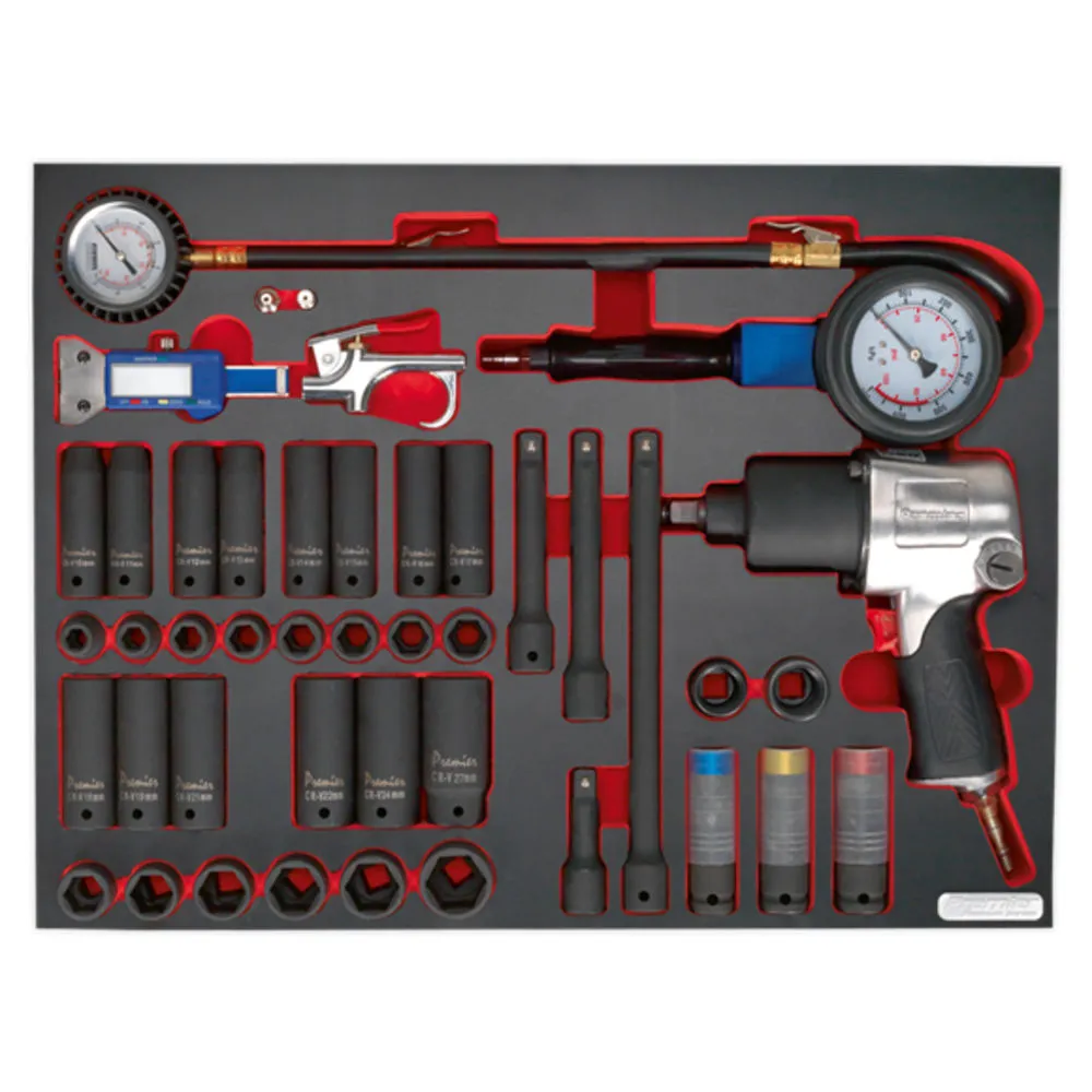 Sealey TBTP08 42 Piece Impact Wrench Sockets & Tyre Tool Set In Tool Tray 1 Sealey TBTP08 42 Piece Impact Wrench Sockets & Tyre Tool Set In Tool Tray