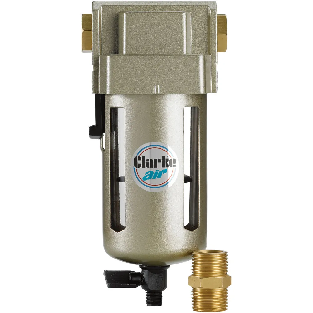Clarke CAT159 ½" BSP In-line Manual Drain Air Filter 1 Clarke CAT159 ½" BSP In-line Manual Drain Air Filter