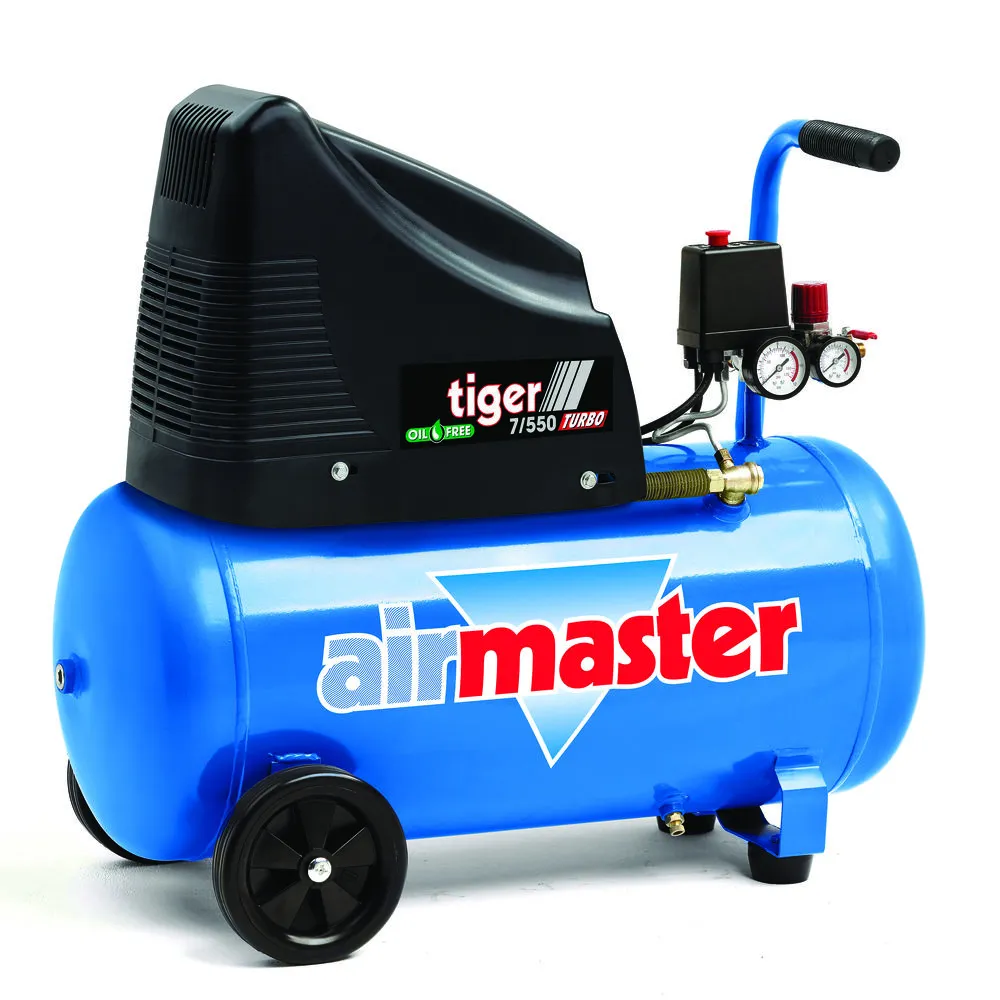 Airmaster Tiger 7/550 7.8cfm 50Litre 2HP Oil Free Air Compressor 1 Airmaster Tiger 7/550 7.8cfm 50Litre 2HP Oil Free Air Compressor
