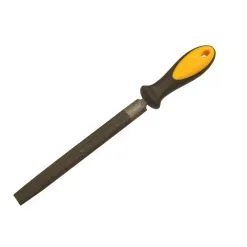 Olympia 200mm (8”) Half Round Flat File With Ergonomic Soft Grip Handle