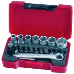 Teng T1420 20 Piece 1/4" Drive Metric Socket & Bit Set