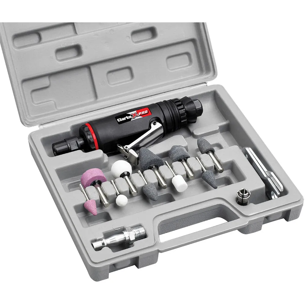 Clarke CAT201 X-PRO ¼" Composite Air Angle Die Grinder Kit 1 Clarke CAT201 X-PRO ¼" Composite Air Angle Die Grinder Kit