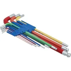 Laser 7869 Colour Coded Hex Key Set - Ball End 9 Piece Set