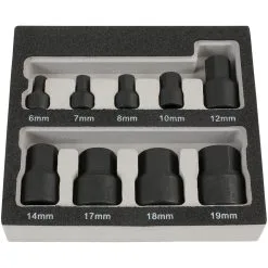 Laser 9 Piece Low Profile Hex Socket Set