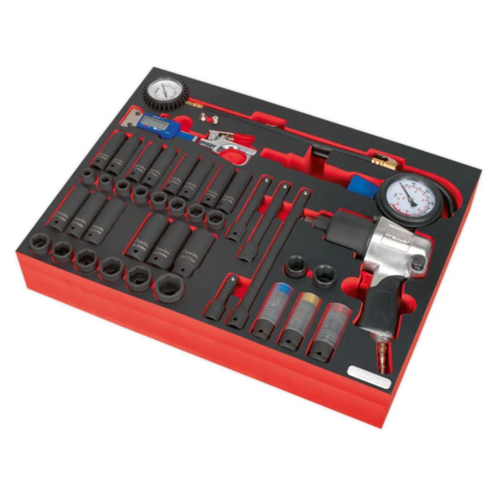 Sealey TBTP08 42 Piece Impact Wrench Sockets & Tyre Tool Set In Tool Tray 3 Sealey TBTP08 42 Piece Impact Wrench Sockets & Tyre Tool Set In Tool Tray - Image 3
