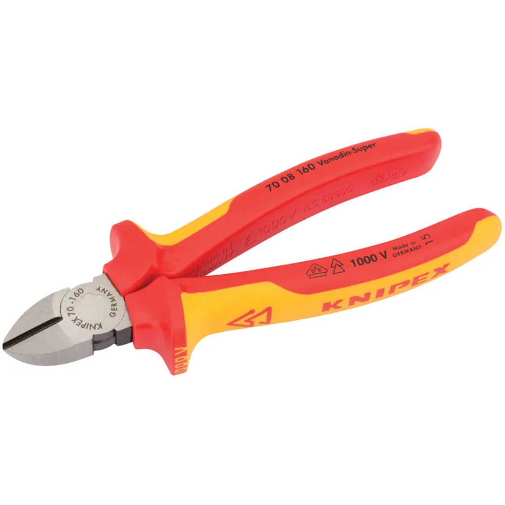 Knipex 160mm Fully Insulated Diagonal Side Cutters 1 Knipex 160mm Fully Insulated Diagonal Side Cutters