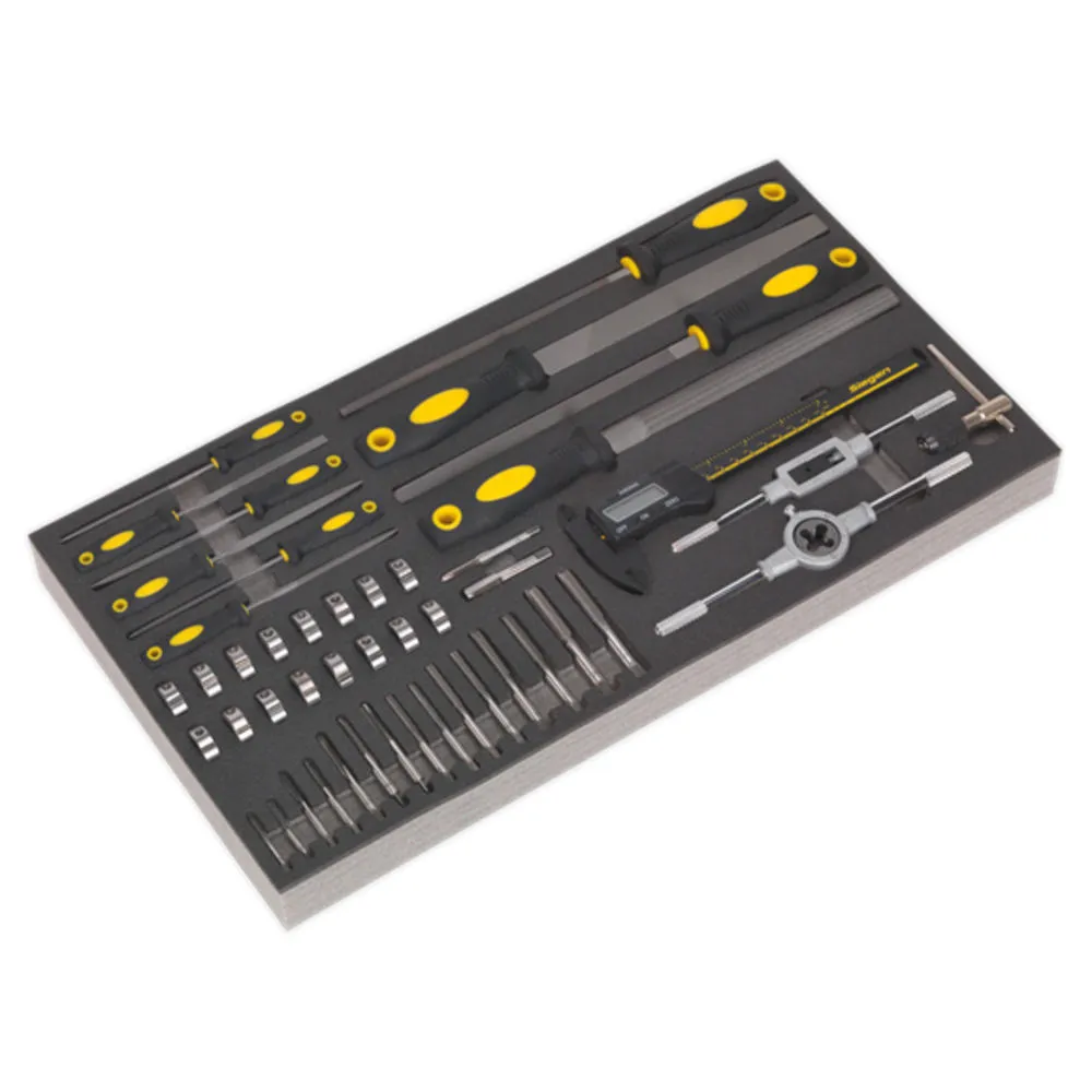 Sealey S01132 48 Piece Tool Tray With Tap & Die, File & Caliper Set 2 Sealey S01132 48 Piece Tool Tray With Tap & Die, File & Caliper Set - Image 2