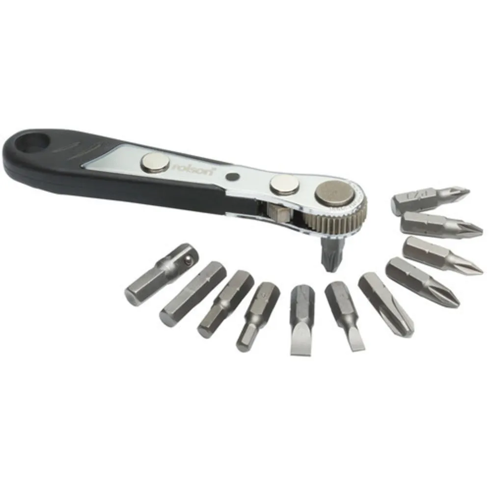 13 Piece Offset Ratchet Screwdriver And Bit Set 1 13 Piece Offset Ratchet Screwdriver And Bit Set