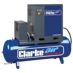 Clarke CXR20RD 65.3cfm 500Litre 20HP Industrial Screw Compressor With Air Receiver & Dryer (400V)