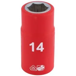 Draper H6VDE-MM/B 1/2" Drive Fully Insulated VDE Socket (14mm)