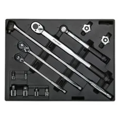 Sealey TBT32 1/4" 3/8" & 1/2" Drive 13 Piece Tool Tray With Breaker Bar & Socket Adaptor Set