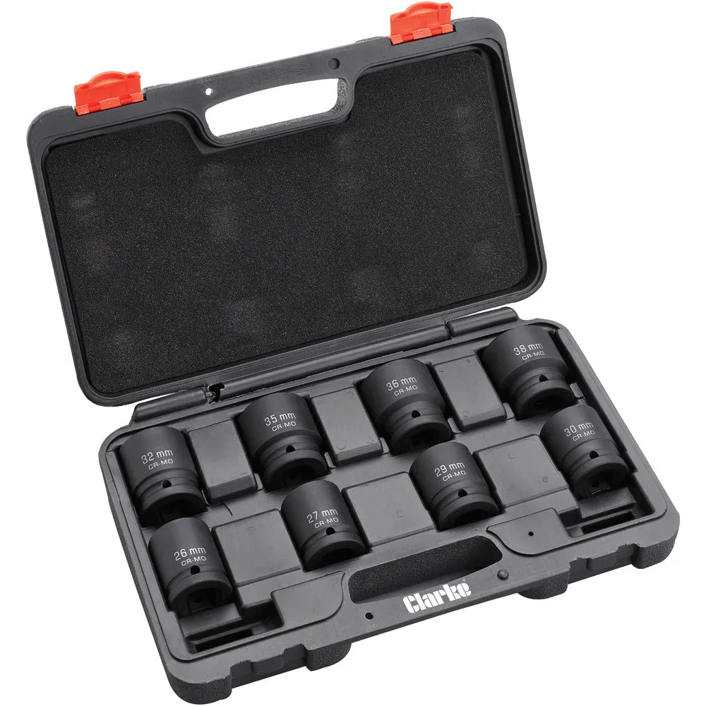 Clarke CIS83/4M 8 Piece ¾" Square Drive Impact Socket Set - Metric 1 Clarke CIS83/4M 8 Piece ¾" Square Drive Impact Socket Set - Metric