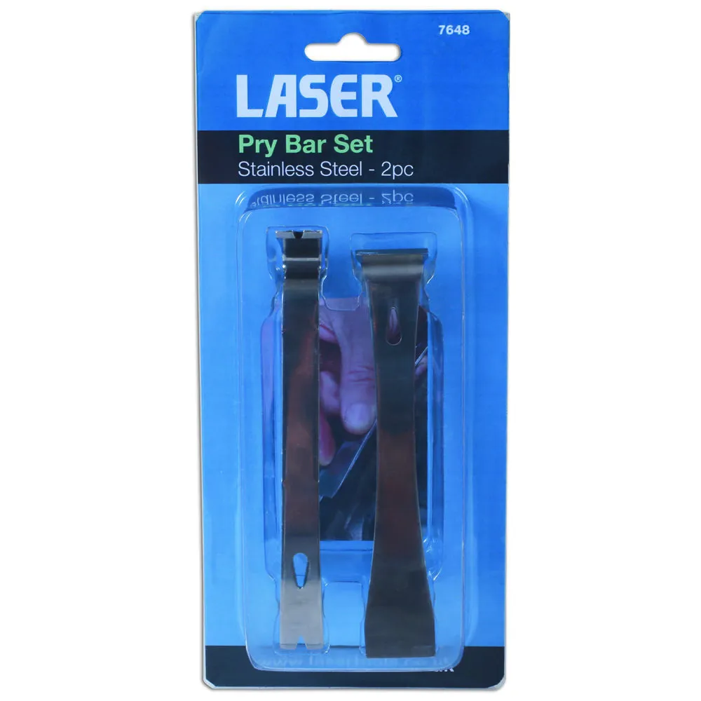 Laser 7648 2 Piece Pry Bar Set - Stainless Steel 1 Laser 7648 2 Piece Pry Bar Set - Stainless Steel