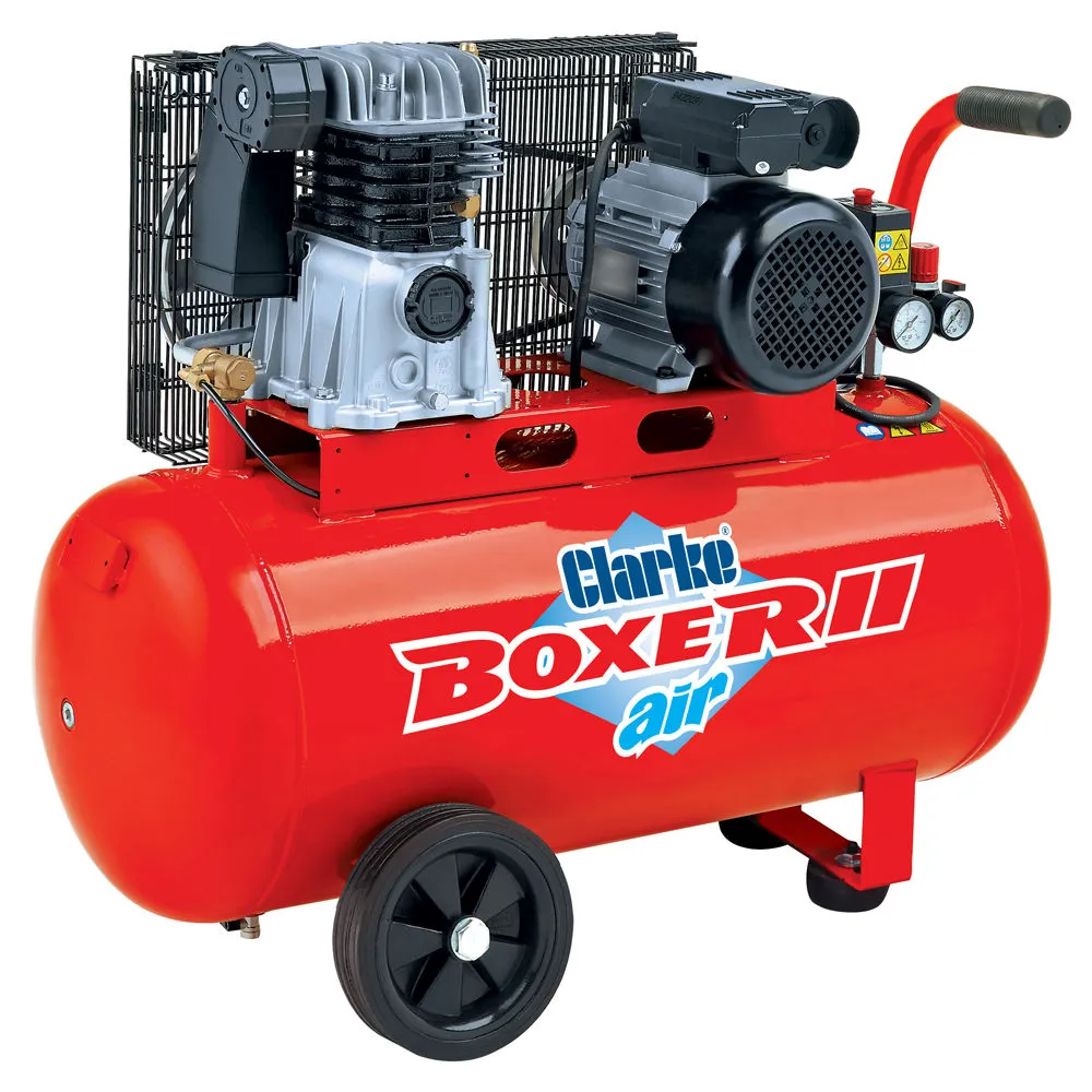 Clarke Boxer II 14/100P O/L 14cfm 100Litre 3HP Belt Driven Air Compressor (230V) 1 Clarke Boxer II 14/100P O/L 14cfm 100Litre 3HP Belt Driven Air Compressor (230V)