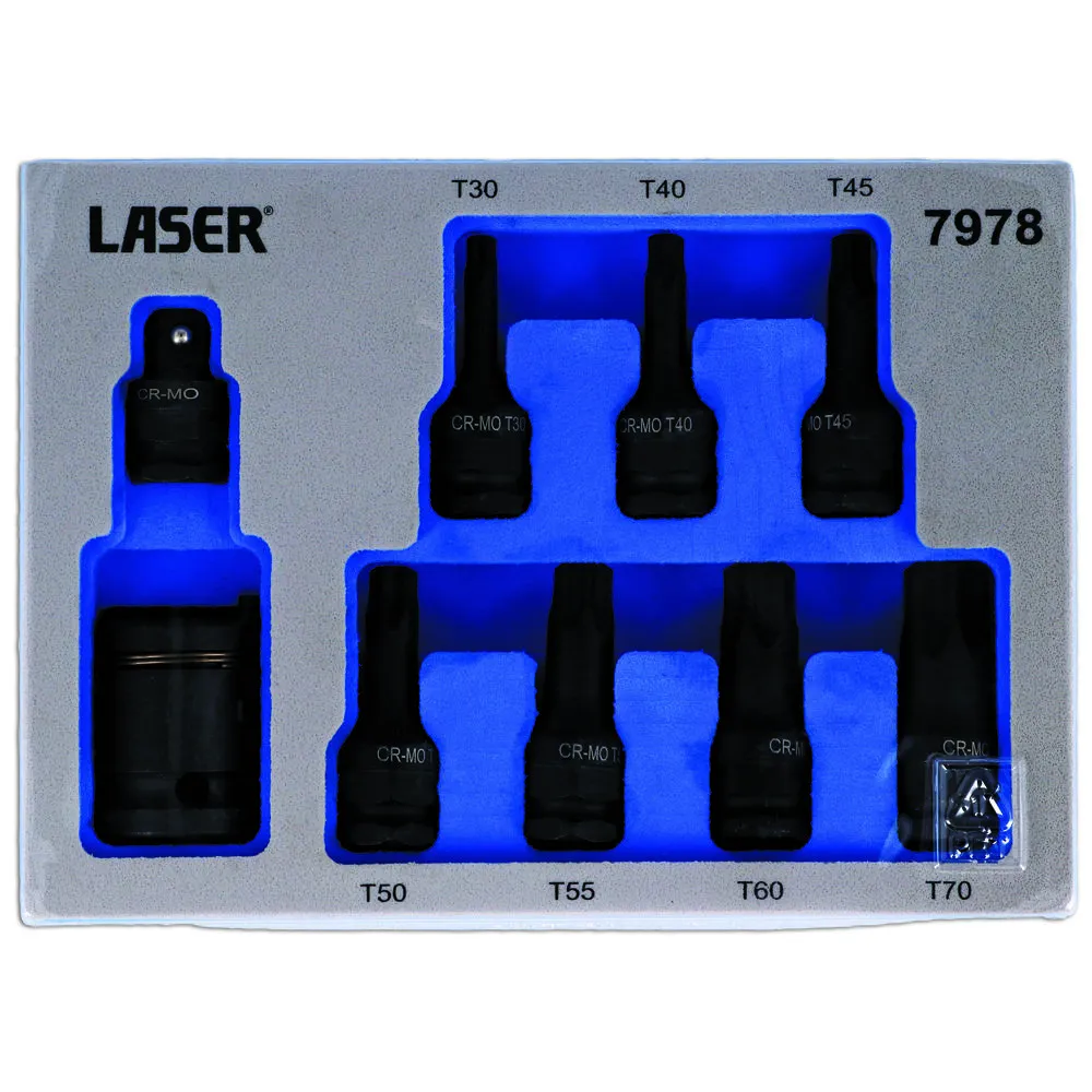 Laser 7978 9pc Dual Drive Star* Impact Bit Socket Set 3 Laser 7978 9pc Dual Drive Star* Impact Bit Socket Set - Image 3