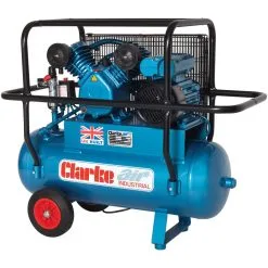 Clarke XEPVH16/50 (OL) 14cfm 50Litre 3HP Portable Industrial Air Compressor With Cage (230V)
