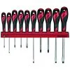 Teng Tools 10 Piece Screwdriver Set With Wall Rack, Flat, PH & PZ