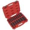 Sealey AK5817M 16 Piece 1/2" Drive Deep Lock-On™ Impact Socket Set - 6pt Metric