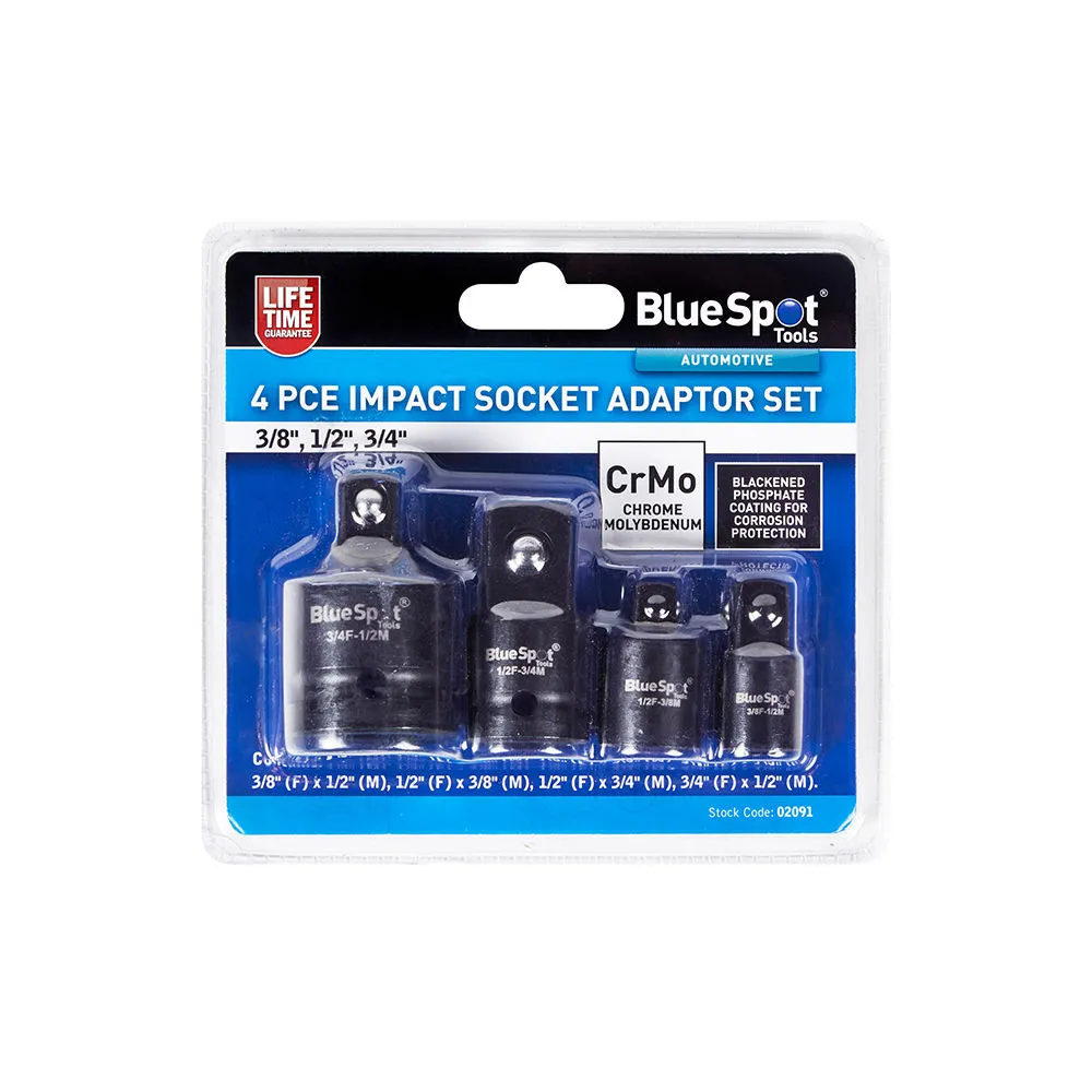 BlueSpot 4 Piece Impact Socket Adaptor Set (3/8", 1/2", 3/4") 2 BlueSpot 4 Piece Impact Socket Adaptor Set (3/8", 1/2", 3/4") - Image 2