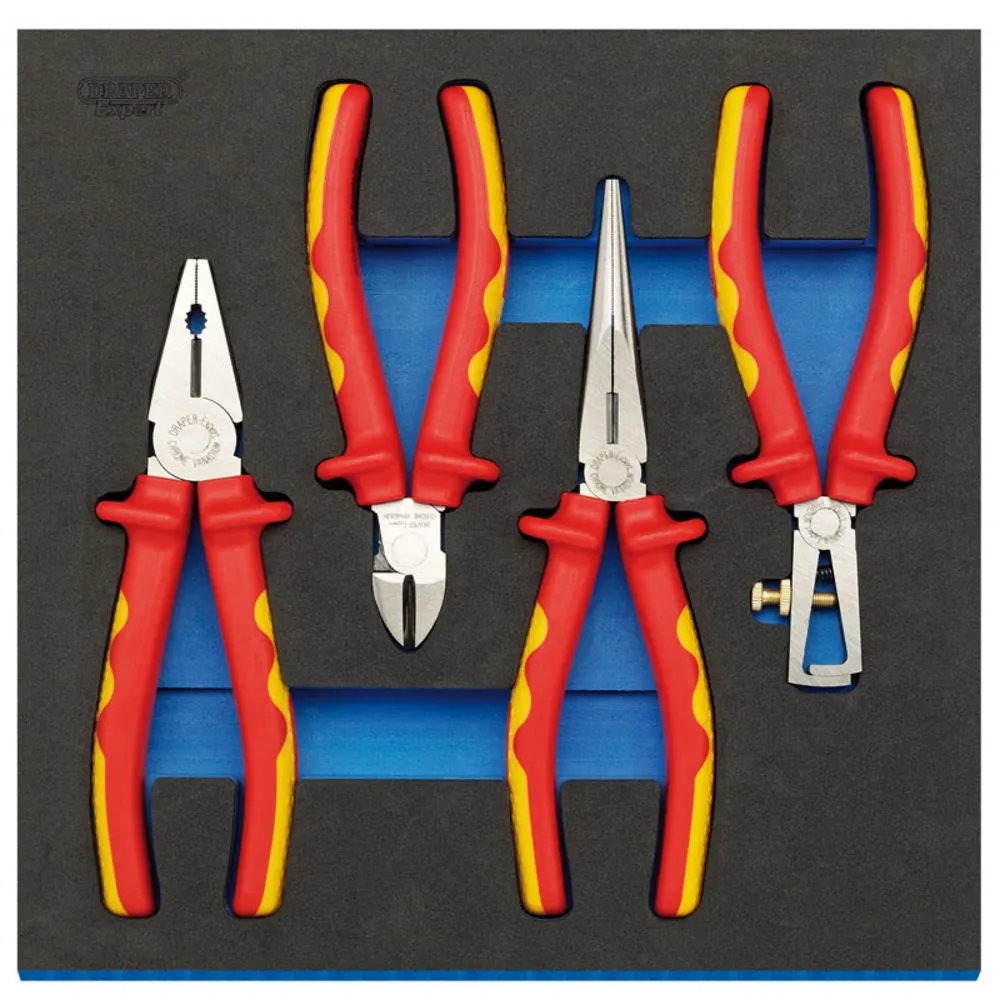 Draper IT-EVA4 4 Piece VDE Approved Fully Insulated Plier Set 1 Draper IT-EVA4 4 Piece VDE Approved Fully Insulated Plier Set