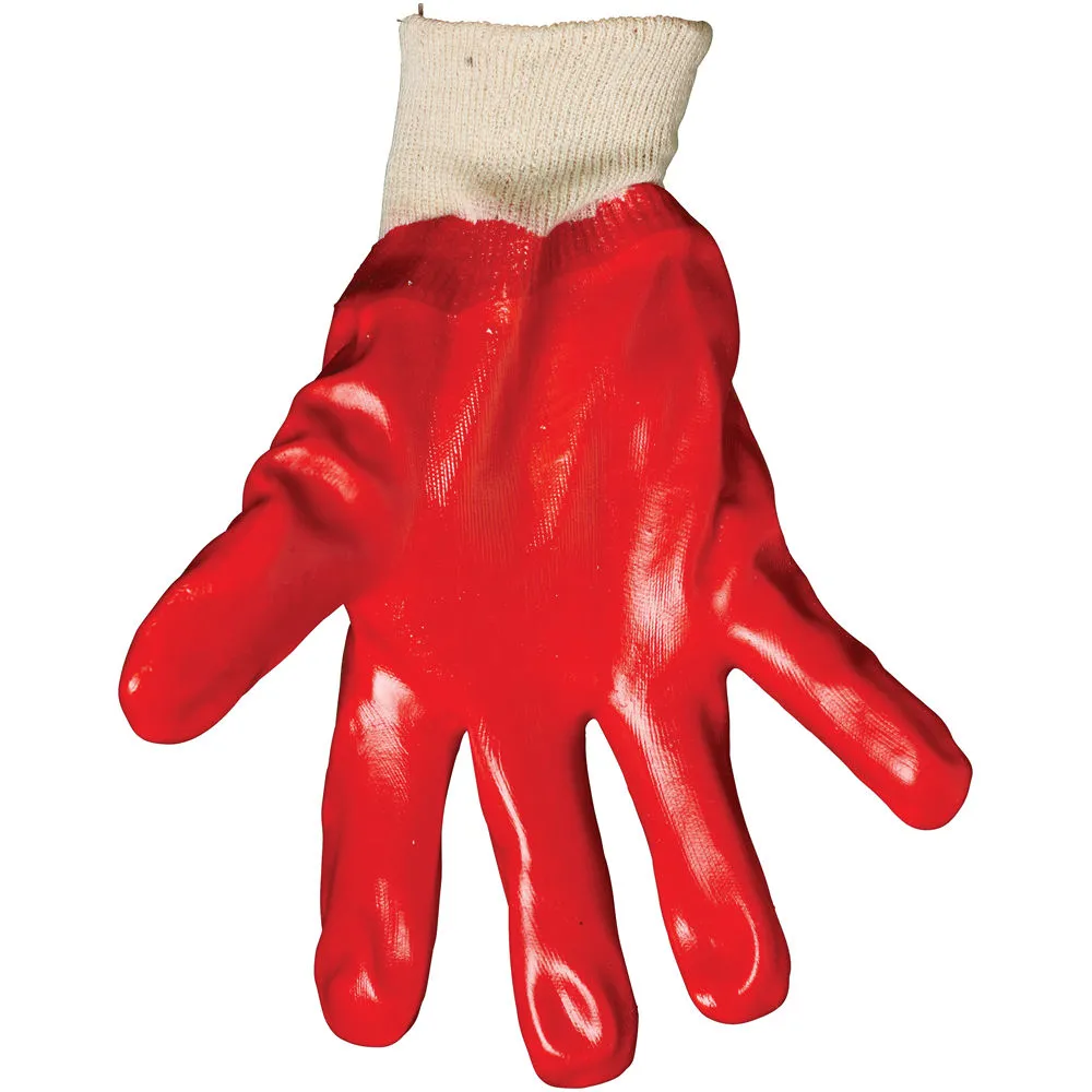 Blackrock Red PVC Knitwrist Gloves 1 Blackrock Red PVC Knitwrist Gloves
