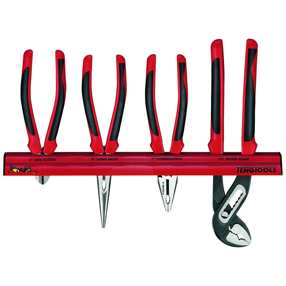 Teng Tools WRMB04 4 Piece Plier Set And Wall Rack 1 Teng Tools WRMB04 4 Piece Plier Set And Wall Rack
