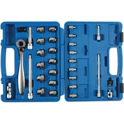 Laser 7068 31 Piece 1/4 & 3/8 Drive Low Profile/ Dual Drive Metric Socket Set