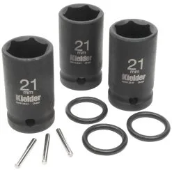 Kielder 1/2” 21mm Mid-Size Impact Socket And Pin & O-Ring (3 Pack)