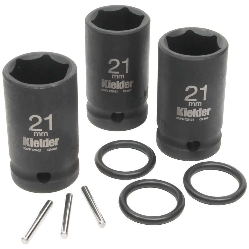 Kielder 1/2” 21mm Mid-Size Impact Socket And Pin & O-Ring (3 Pack) 1 Kielder 1/2” 21mm Mid-Size Impact Socket And Pin & O-Ring (3 Pack)