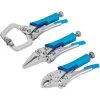 3 Piece Mini Locking Plier And Clamp Set