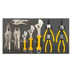 Sealey S01130 10 Piece Tool Tray With Adjustable Spanner & Pliers Set