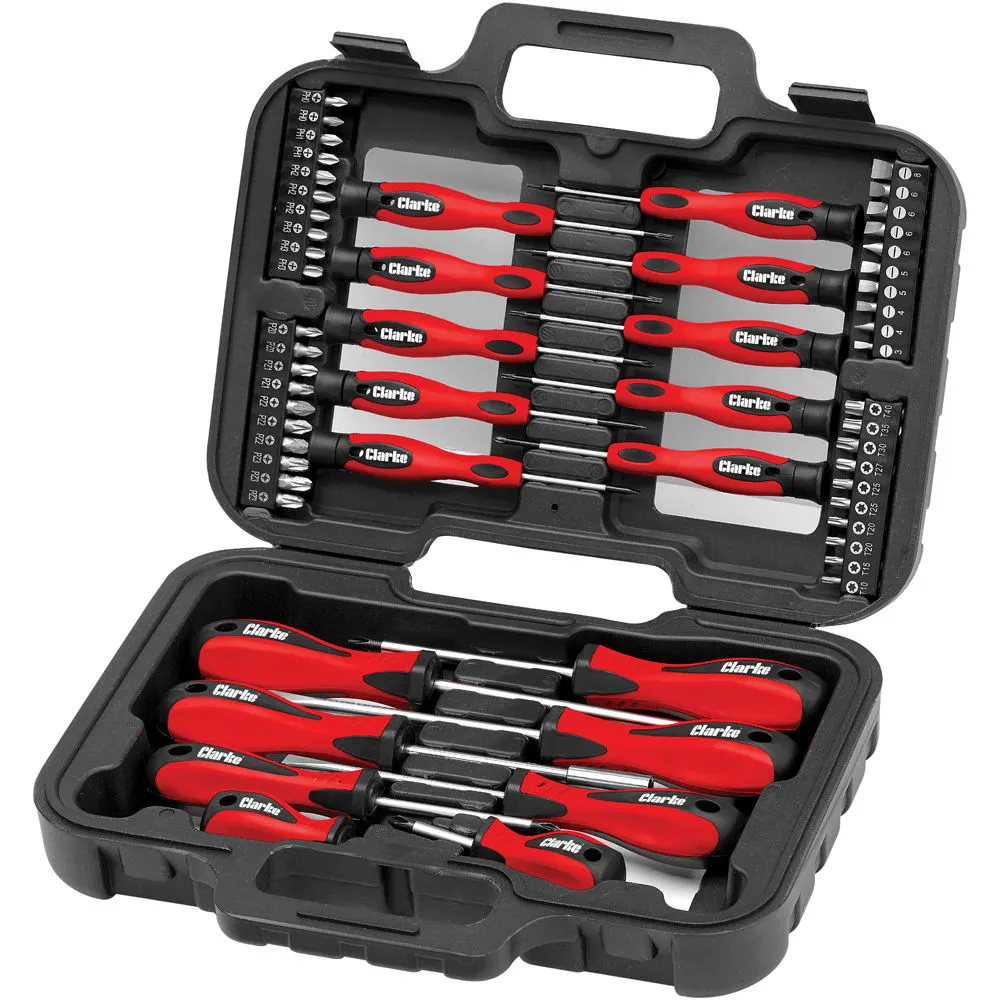 Clarke CHT924 58 Piece Screwdriver & Bit Set 1 Clarke CHT924 58 Piece Screwdriver & Bit Set