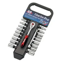 Clarke PRO359 - 20 Piece 1/4" Drive Socket Set