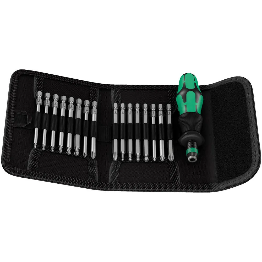 Wera Ball End Kraftform Kompakt 60 KK 17 Piece Screwdriver & Bit Set 1 Wera Ball End Kraftform Kompakt 60 KK 17 Piece Screwdriver & Bit Set