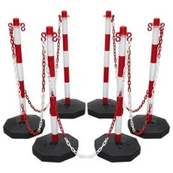 Sealey RWSBKIT Red/White Post & Chain Kit 25m